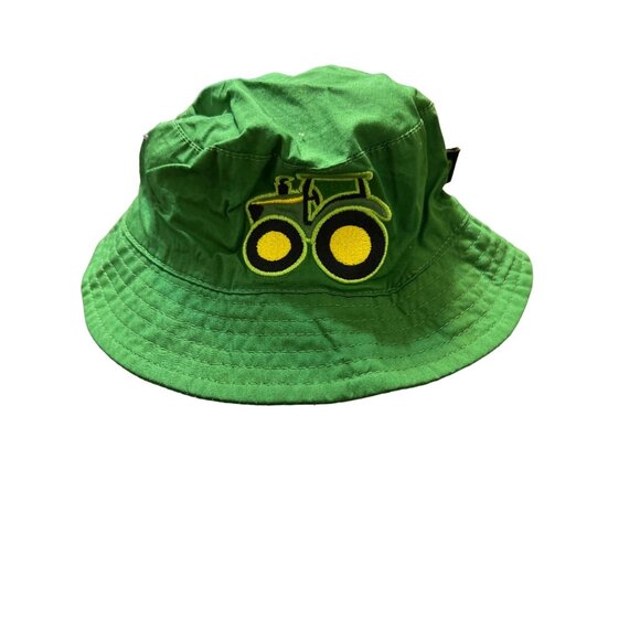 John Deere Infant Green Bucket Hat 100% Cotton Tractor Embroidery NWOT - Picture 1 of 5